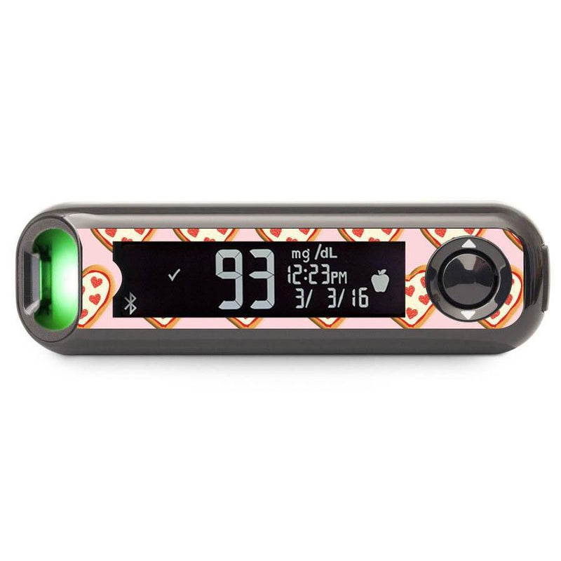 Peelz I Heart Pizza for Bayer Contour© Next One Glucometer Peelz/Stickers Black