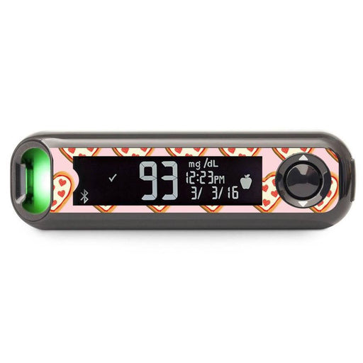 Peelz I Heart Pizza for Bayer Contour© Next One Glucometer Peelz/Stickers Black