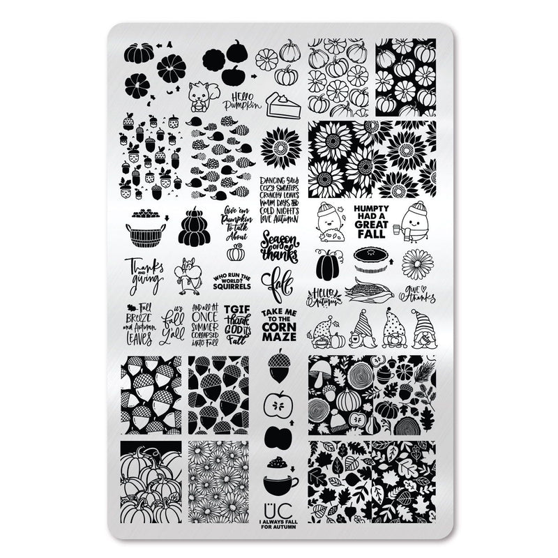 UberChic Beauty I Always Fall For Autumn Stamping Plate Black