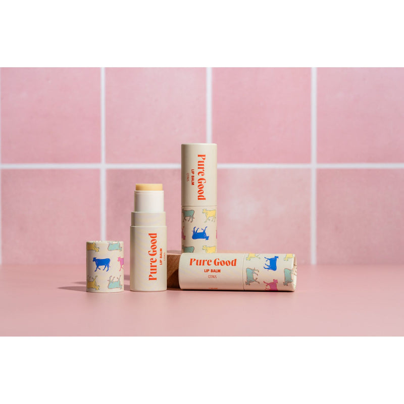 Pure Good LLC Tallow Lip Balm Lip Balm Tan Citrus,Coconut Dream,Just Peachy,Vanilla Mint