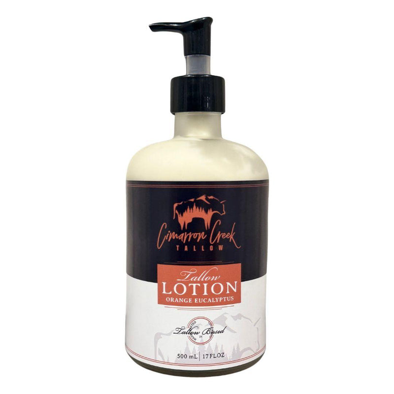 Cimarron Creek Essentials Orange Eucalyptus Grass-fed Beef Tallow Hand & Body Lotion 17oz Lotion & Moisturizer Light Gray