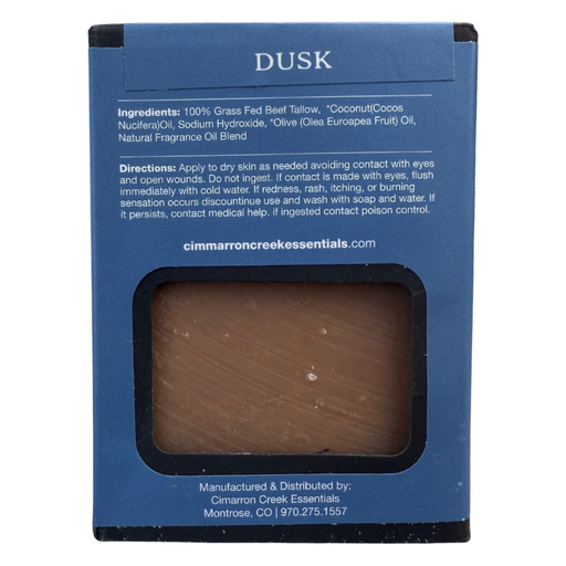 Cimarron Creek Essentials Dusk Grass-Fed Beef Tallow Soap Bar Soap Dark Slate Blue