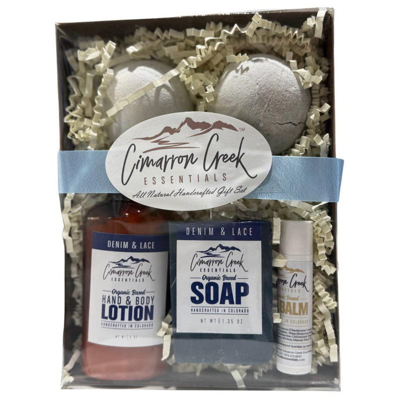 Cimarron Creek Essentials Time for You Gift Set Dark Gray Denim & Lace