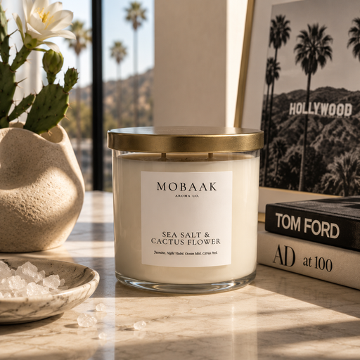 Mobaak Aromatherapy Shoppe Sea Salt & Cactus Flower Candle Candle Rosy Brown 18 oz,6 oz