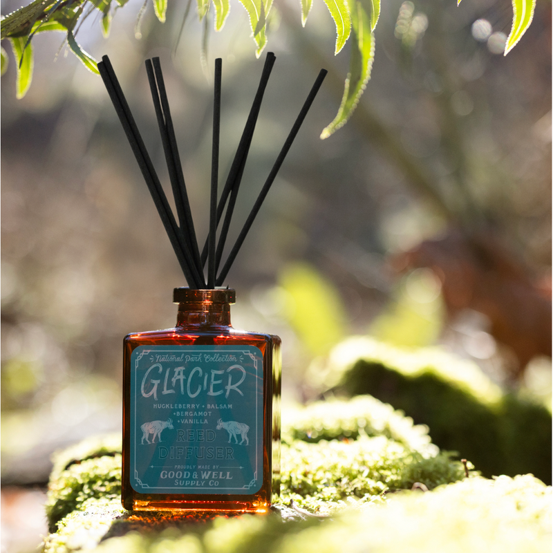 Good & Well Supply Co Glacier National Park Reed Diffuser Dim Gray