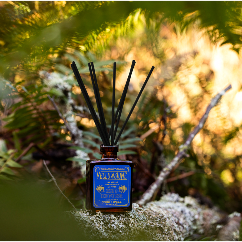 Good & Well Supply Co Yellowstone National Park Reed Diffuser Dark Olive Green
