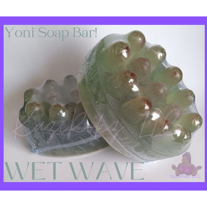 KaziRokz WET WAVE YONI SOAP BAR 5oz. Herbal vaginal cleanser (100% Vegan / CrueltyFree)! All natural and organic pH balance and Odor control Light Slate Gray
