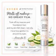 Glimmer Goddess® Organic Skin Care Organic Cucumber Makeup Remover – No Oily Residue Cleansers & Scrubs White Smoke