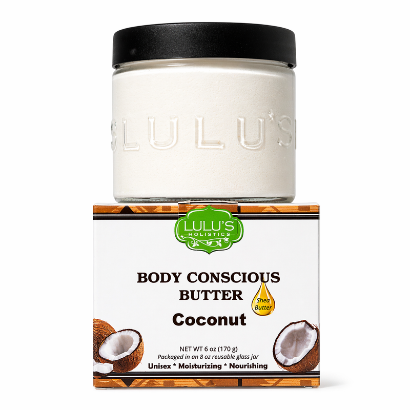 Lulu’s Holistics Coconut Whipped Body Butter – Ultimate Hydration for Dry Skin Lotion & Moisturizer White Smoke 1 (8oz jar),2 (8oz jars),3 (8oz jars),4 (8oz jars)
