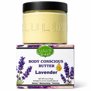 Lulu’s Holistics Lavender Whipped Body Butter – Calming Hydration for Dry Skin Lotion & Moisturizer White Smoke 1 (8oz jar),2 (8oz jars),3 (8oz jars,4 (8oz jars)