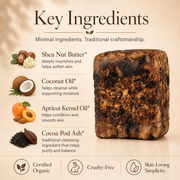 Timeless Organics Skin Care RAW African Black Soap Antique White Single Bar,3 Bar Pack