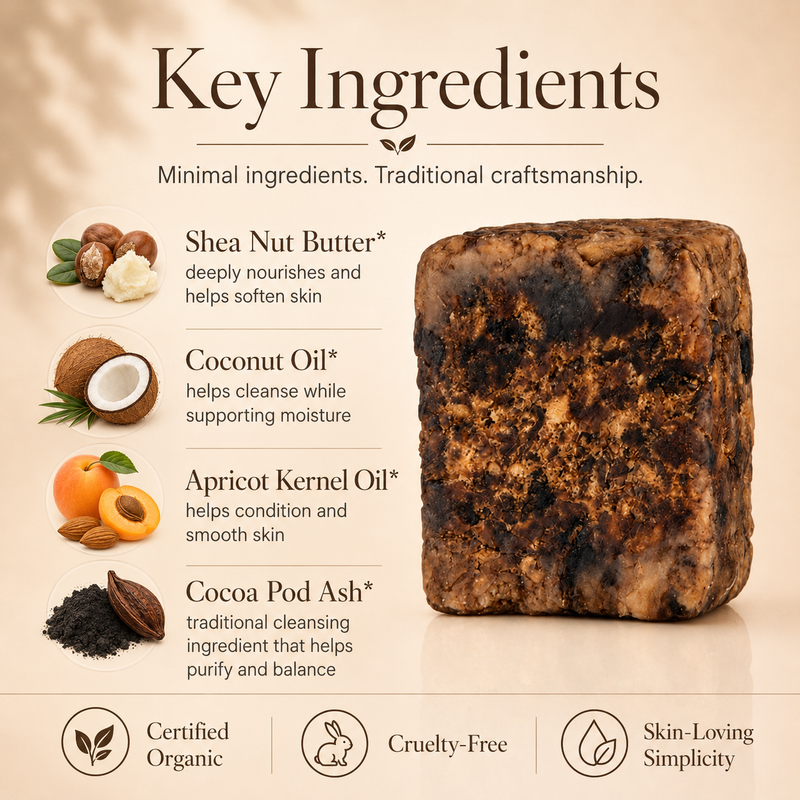 Timeless Organics Skin Care RAW African Black Soap Antique White Single Bar,3 Bar Pack