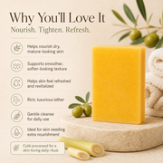 Timeless Organics Skin Care Olive Oil + Lemongrass - Anti-Aging Bar Antique White
