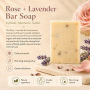 Timeless Organics Skin Care Rose + Lavender - Wildflower Bar Bar Soap Bisque