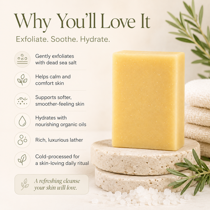 Timeless Organics Skin Care Sage + Sea Salt Exfoliating Bar Bar Soap Seashell