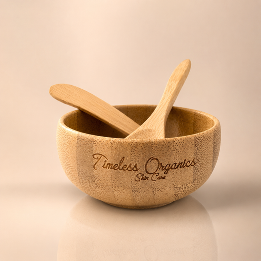 Timeless Organics Skin Care Bamboo Utensil Set Wheat