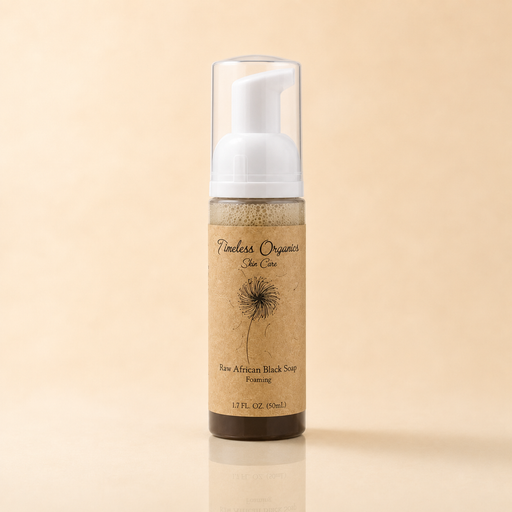 Timeless Organics Skin Care Liquid RAW African Black Soap - Foaming Peach Puff