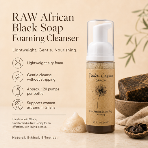 Timeless Organics Skin Care Liquid RAW African Black Soap - Foaming Bisque