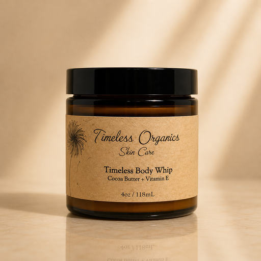 Timeless Organics Skin Care Body Whip - Cocoa Butter + Vitamin E Lotion Dark Khaki