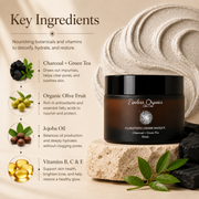 Timeless Organics Skin Care Clarifying Charcoal Creme Masque Antique White