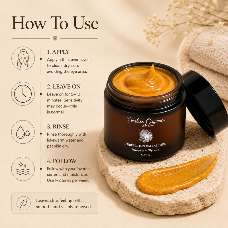 Timeless Organics Skin Care Pumpkin + Glycolic Facial Peel Bisque