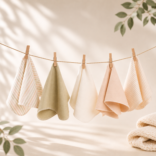 Timeless Organics Skin Care Baby Washcloths Light Gray
