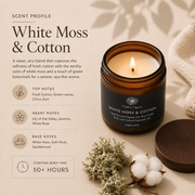 Timeless Organics Skin Care Timeless Candle - White Moss + Cotton Light Gray
