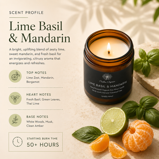 Timeless Organics Skin Care Timeless Candle - Lime + Basil + Mandarin Antique White