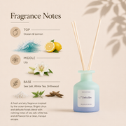 Timeless Organics Skin Care Reed Diffuser - Breathe of The Sea Antique White