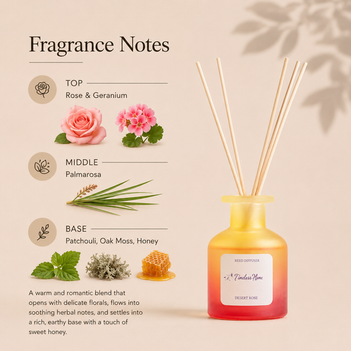 Timeless Organics Skin Care Reed Diffuser - Desert Rose Light Gray