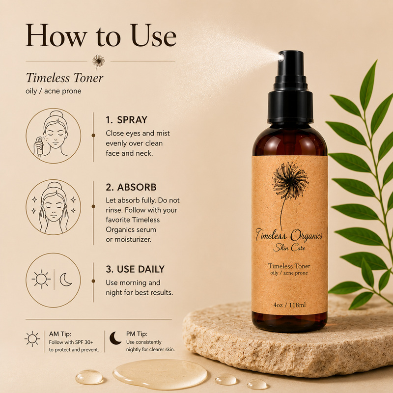 Timeless Organics Skin Care Toner for Troubled Skin Toner Wheat