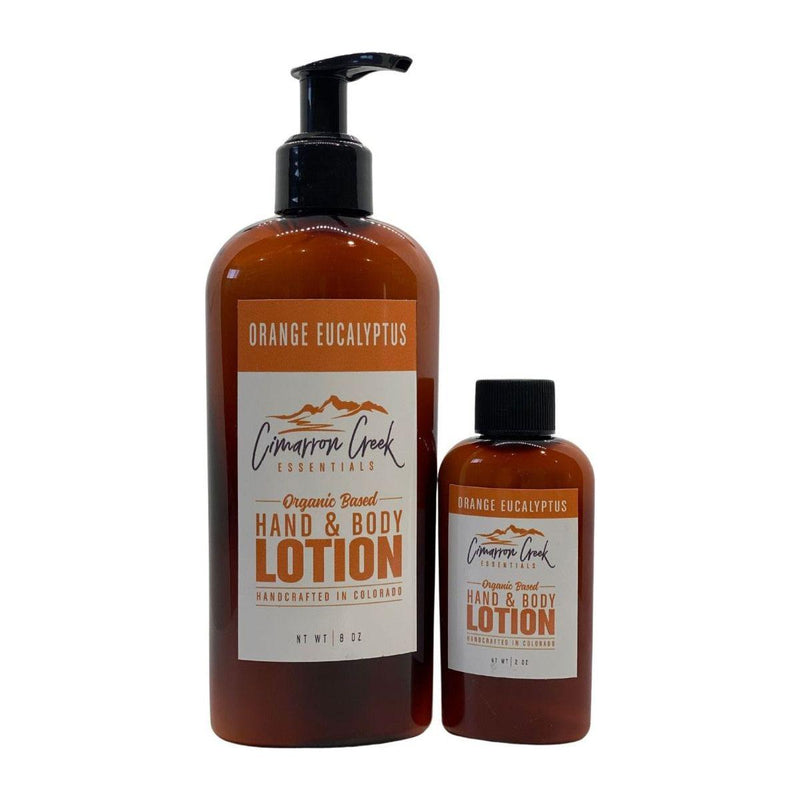 Cimarron Creek Essentials Orange Eucalyptus Organic Hand & Body Lotion Lotion & Moisturizer Dim Gray 8oz - Plastic Bottle,8oz - Glass Bottle,2oz