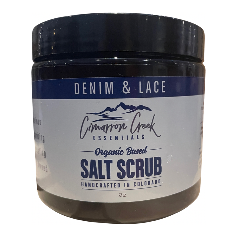 Cimarron Creek Essentials Denim & Lace Organic Salt Scrub Bath & Body Dark Slate Gray 22oz