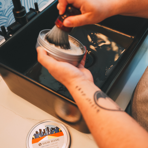 SHEAR REVIVAL Scott Street Shave Soap Skin Black Bay & Lime,Orange & Oakmoss