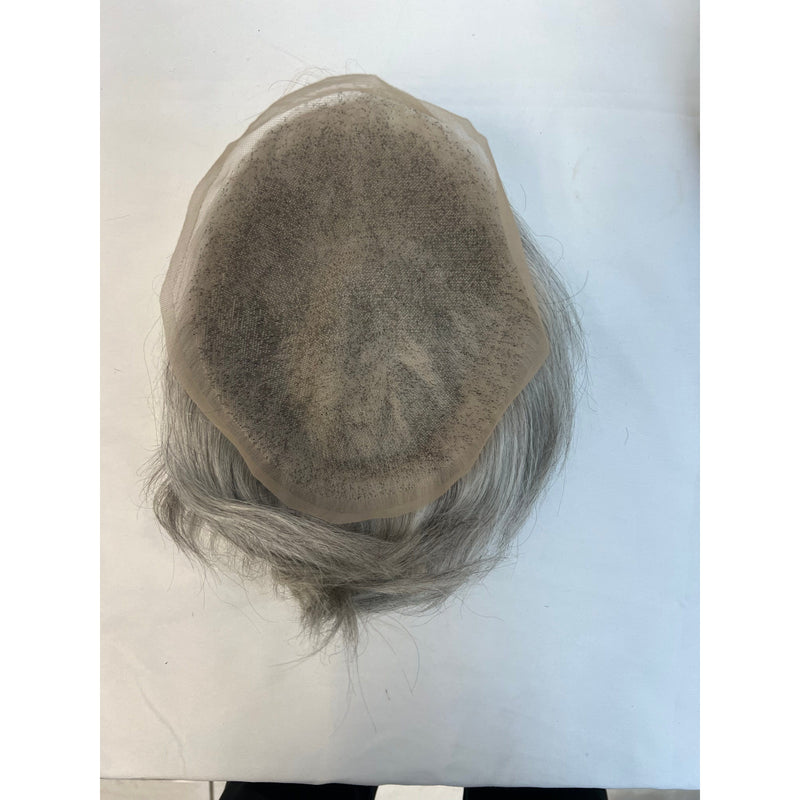 VIP Extensions VIP Extensions Full Lace Toupee, 100% Human Hair Wig Gray 1 Jet Black,1B Natural Black,2 Dark brown,4 Medium Brown,6,8 ASH BROWN COLOR,613,White,50% GREY /50% BLACK,27/613,1B/40% GREY,1b20,AFRO 1,4/27/613,Gray,T4/613,1B/80%,Braid Style 1,Braid Style 2