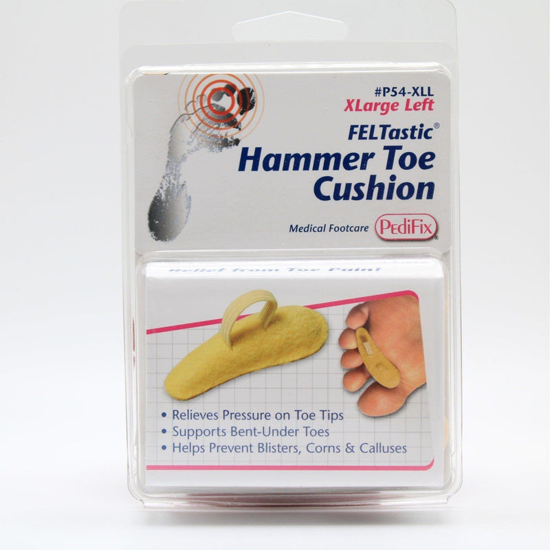 PediFix PediFix Feltastic Hammer Toe Cushion Extra Large Left Hammer Toe Cushion Light Gray