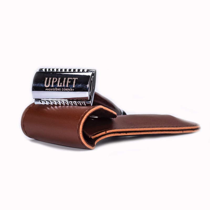 Uplift Provisions Company Safety Razor - Custom Wooden Handle Safety Razor White Smoke
