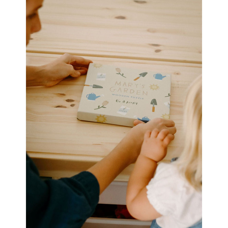 Be A Heart Mary's Garden Wooden Puzzle puzzle Gray