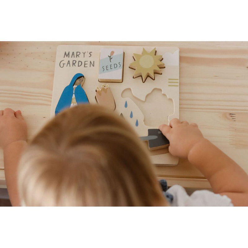 Be A Heart Mary's Garden Wooden Puzzle puzzle Tan