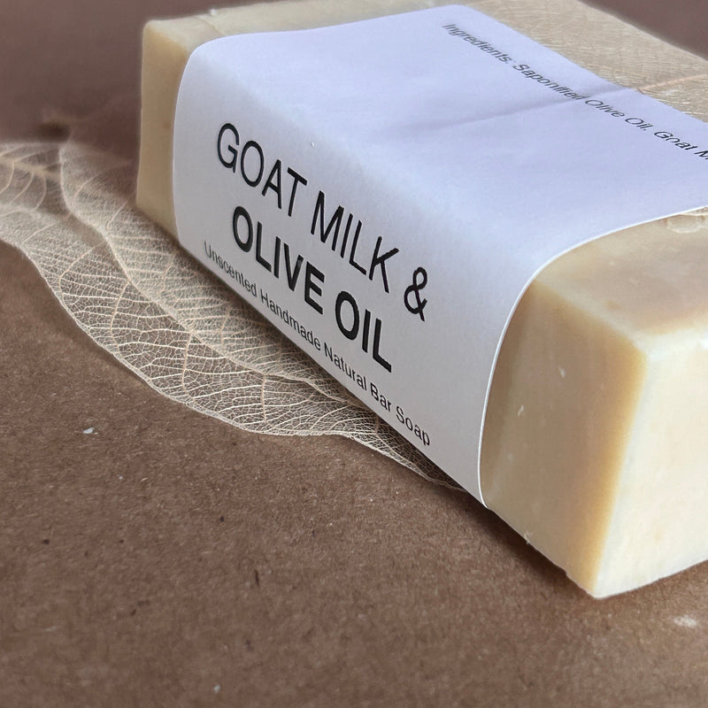 Soaplandia Soap Store Goat Milk & Olive Oil Bar Soap, Unscented Bar Soap Dark Olive Green