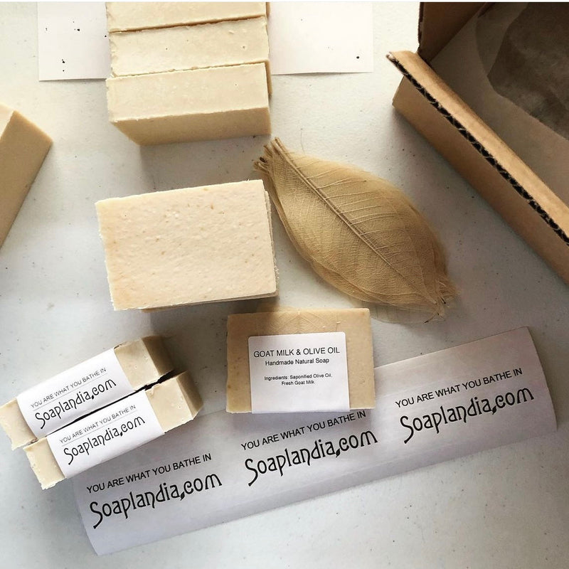 Soaplandia Soap Store Goat Milk & Olive Oil Bar Soap, Unscented Bar Soap Wheat