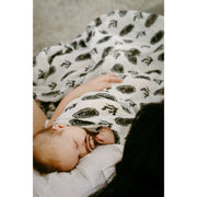 Be A Heart Our Lady of Guadalupe Muslin Swaddle Baby Blanket Swaddle Black