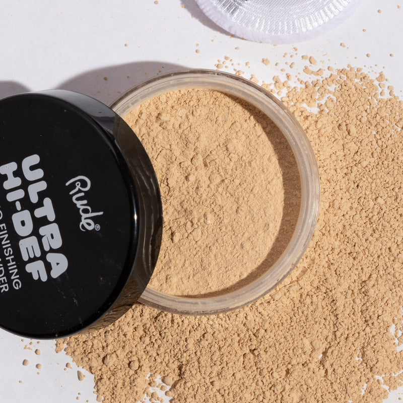 Rude Cosmetics UHD Studio Finishing Mineral Powder Setting Spray & Powder Tan Translucent,Tender Rose,Natural,Shimmering