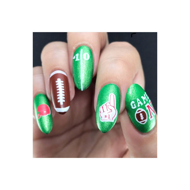 UberChic Beauty Football is Life Stamping Plate Dark Gray