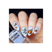 UberChic Beauty Hello Fall & Pumpkin Spice Stamping Plate Gray