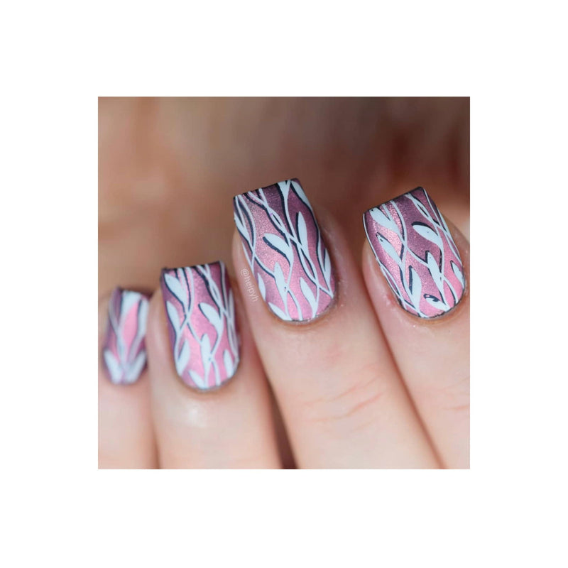 UberChic Beauty Lovely Leaves-04 Stamping Plate Rosy Brown