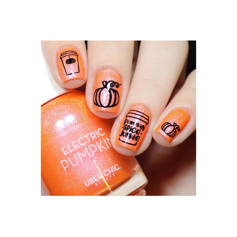 UberChic Beauty Hello Fall & Pumpkin Spice Stamping Plate Tan