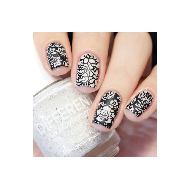 UberChic Beauty Succulents Stamping Plate Light Gray
