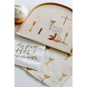 Be A Heart First Communion Dinner Plates Disposable Tableware Gray