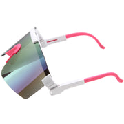 zeroUV Adjustable Futuristic Side Panel Cyberpunk Monoblock Shield Sunglasses D266 Sunglasses White Smoke White / Pink Mirror,Black / Smoke,Yellow / Purple Mirror,Blue / Pink Mirror,Green / Blue Mirror
